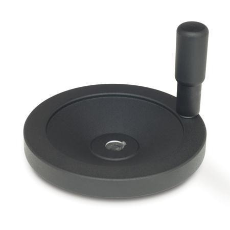 Otto Ganter Handwheel Matt Black Plastic Coated, GN 323 Disc